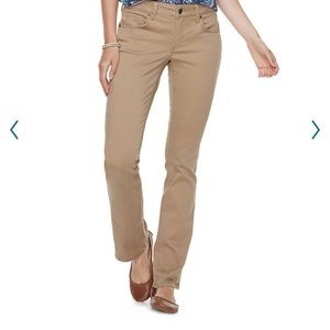Bootcut khaki colored pants